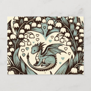 Lily of the Valley Baby Dragon Niedlich Dragons Feiertagspostkarte