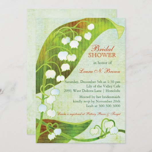 Lily of the Valley Backyard Brautparty Einladung (Vorne/Hinten)