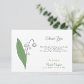 Lily of the Valley Beerdigung Dankeschön Karte (Stehend Vorderseite)