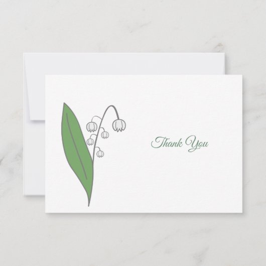 Lily of the Valley Beerdigung Dankeschön Karte (Rückseite)