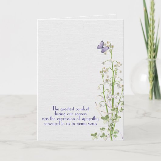 Lily of the Valley Beileid Vielen Dank Karte (Vorderseite)