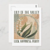 Lily of the Valley Birth Month Blume Retro Postkarte (Vorne/Hinten)