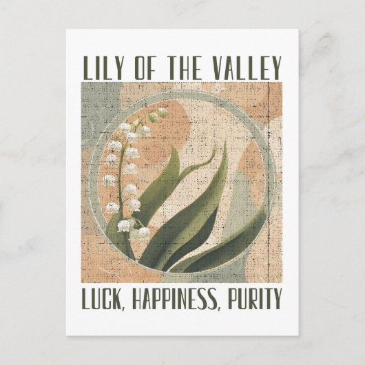 Lily of the Valley Birth Month Blume Retro Postkarte (Vorderseite)