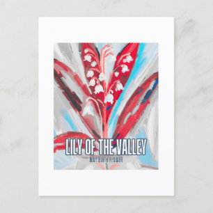 Lily of the Valley Birth Month Blume Wasserfarbe Postkarte