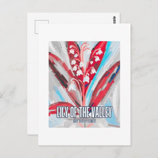 Lily of the Valley Birth Month Blume Wasserfarbe Postkarte (Vorne/Hinten)