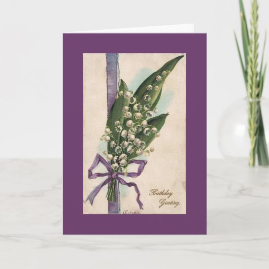 Lily of the Valley Birthday Card Karte (Vorderseite)