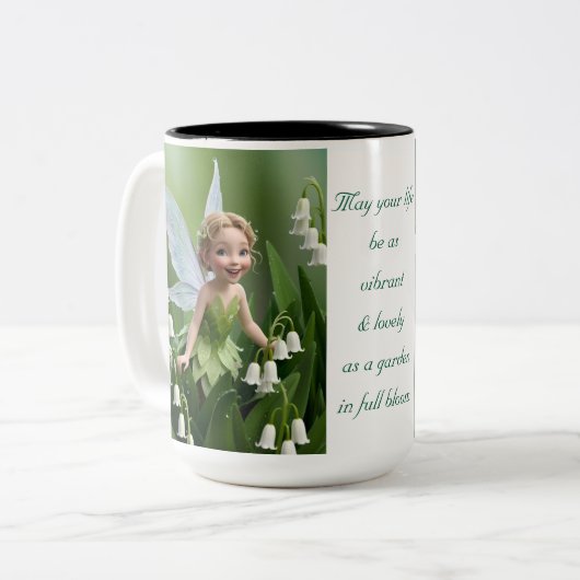 Lily of the Valley Blume Fairy Zweifarbige Tasse (Vorderseite Links)