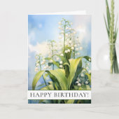 Lily of the Valley Blume Happy Birthday Karte (Vorderseite)