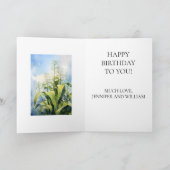 Lily of the Valley Blume Happy Birthday Karte (Innenseite)