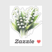 Lily of the Valley Blume Hübsch Garden Aufkleber (Blatt)