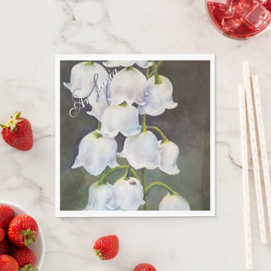 LILY OF THE VALLEY BLUME MONOGRAM PARTY SERVIETTE (Beispiel)