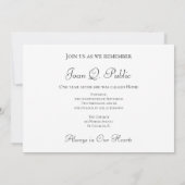 Lily of the Valley Blume Totenjahr Einladung (Rückseite)