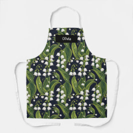 Lily of the Valley Botanical Floral All-over Print Schürze
