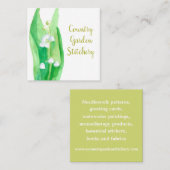 Lily of the Valley Botanical Watercolor Blume Quadratische Visitenkarte (Vorne/Hinten)