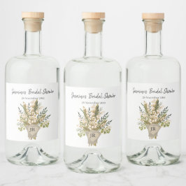 Lily of the Valley Bouquet Brautparty Alkoholflaschenetikett