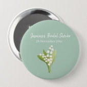 Lily of the Valley Bouquet Brautparty Button (Vorne & Hinten)