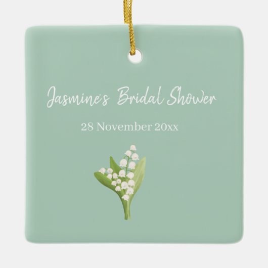 Lily of the Valley Bouquet Brautparty Keramikornament (Vorderseite)