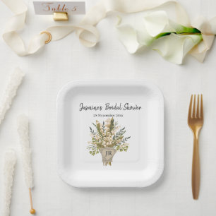 Lily of the Valley Bouquet Brautparty Pappteller
