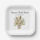 Lily of the Valley Bouquet Brautparty Pappteller (Vorderseite)