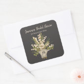 Lily of the Valley Bouquet Brautparty Quadratischer Aufkleber (Umschlag)