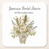 Lily of the Valley Bouquet Brautparty Rechteckiger Pappuntersetzer (Vorderseite)