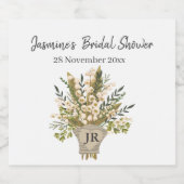 Lily of the Valley Bouquet Brautparty Schaumweinetikett (Einzelnes Label)