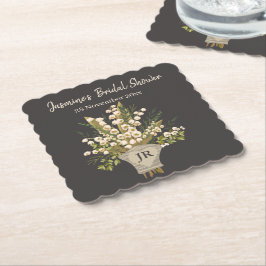 Lily of the Valley Bouquet Brautparty Untersetzer