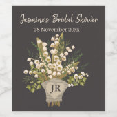 Lily of the Valley Bouquet Brautparty Weinetikett (Einzelnes Label)