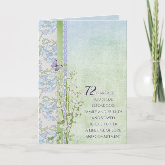 Lily of the Valley Bouquet Card zum 72. Jubiläum Karte (Vorderseite)