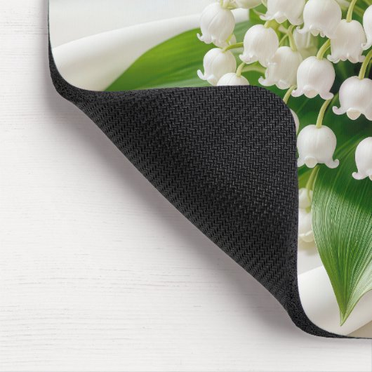 Lily of the Valley Bouquet on White Satin Mousepad (Ecke)