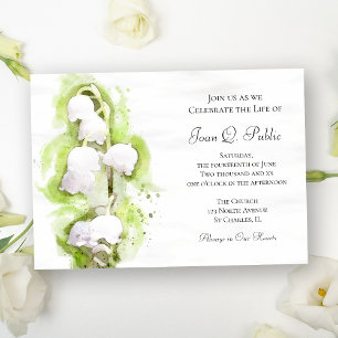 Lily of the Valley Celebration of Life Memorial Einladung