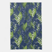 Lily of the Valley Dark Blue Background Geschirrtuch (Vertikal)