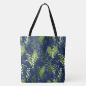 Lily of the Valley Dark Blue Background Tasche (Vorderseite)