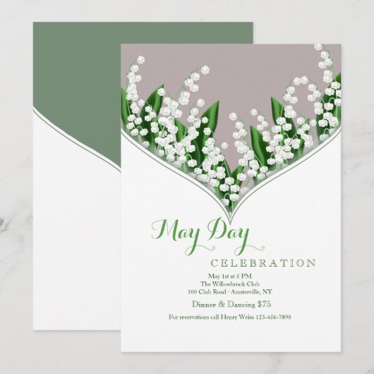 Lily of the Valley Einladung (Vorne/Hinten)