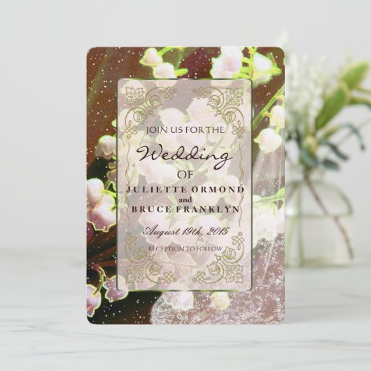 Lily of the Valley ~ Einladung Hochzeitskollektion (Stehend Vorderseite)