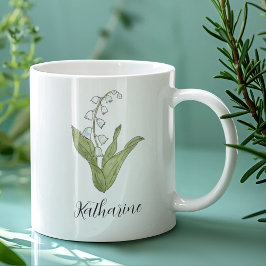 Lily of the Valley Elegant Personalisiert Kaffeetasse