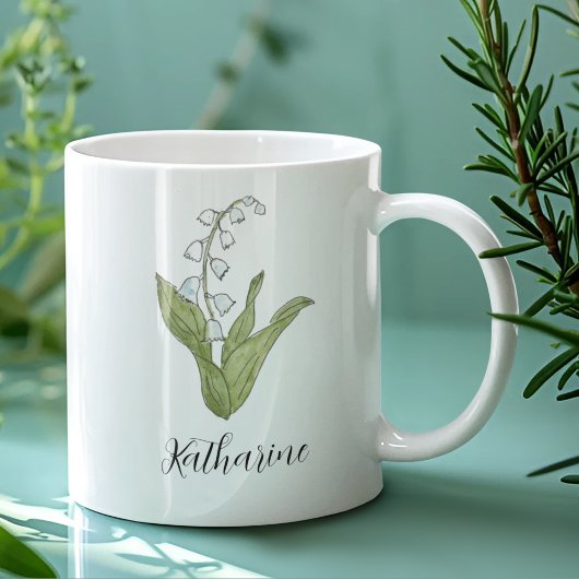 Lily of the Valley Elegant Personalisiert Kaffeetasse