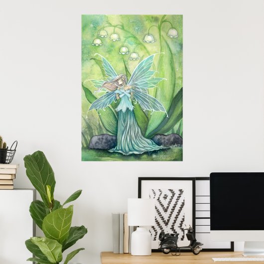 Lily of the Valley Fairy Fantasy Art Print Poster (Heimbüro)