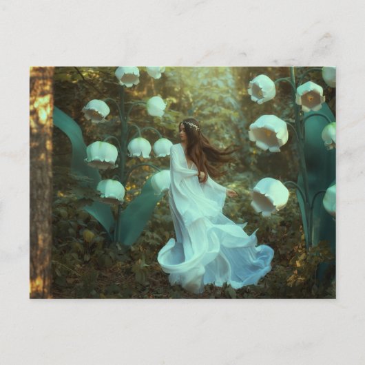 Lily of the Valley Fairy Fantasy Forest Postkarte (Vorderseite)