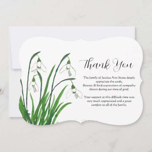 Lily of the Valley Floral Beerdigung Tod Vielen Da Einladung (Vorderseite)