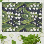 Lily of the Valley Floral Botanical Kitchen Handtu Geschirrtuch (Gefaltet)