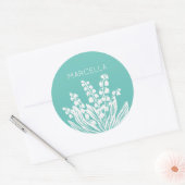 Lily of the Valley Floral Bouquet Individuelle Nam Runder Aufkleber (Umschlag)