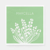 Lily of the Valley Floral Bouquet Individuelle Nam Serviette (Vorderseite)