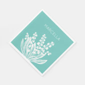 Lily of the Valley Floral Bouquet Individuelle Nam Serviette (Ecke)