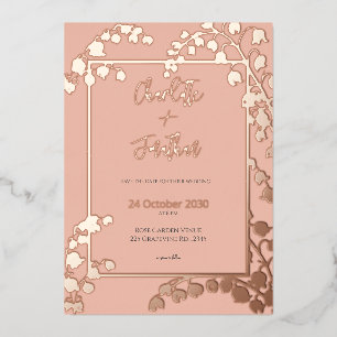 Lily of the Valley Floral Garden Wedding Gold Folieneinladung