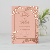 Lily of the Valley Floral Garden Wedding Gold Folieneinladung (Stehend vorne)