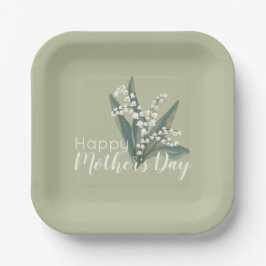 Lily of the Valley Floral Happy Mother Day Pappteller