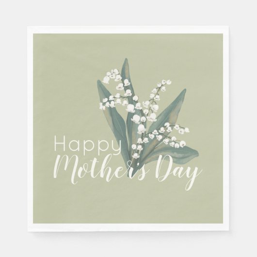 Lily of the Valley Floral Happy Mother Day Serviette (Vorderseite)