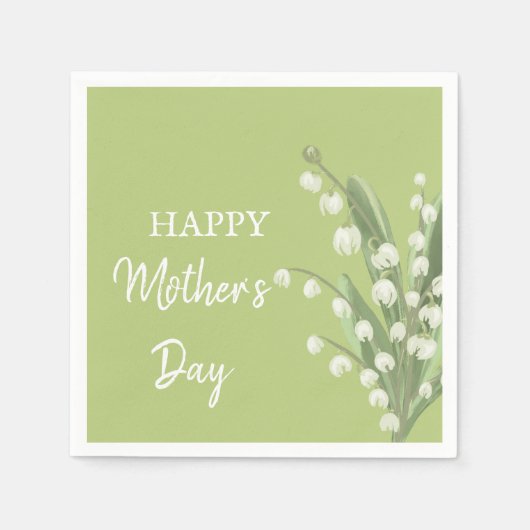 Lily of the Valley Floral Happy Mütter Day Serviette (Vorderseite)