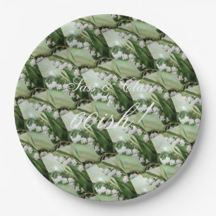 LILY OF THE VALLEY FLORAL MIT MONOGRAMM PAPPTELLER
